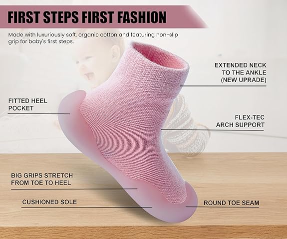 Baby Shoes Boys Girls First Walking Shoes Non Slip Soft Sole Sneakers Toddler Infant Babygirl Sock Shoes